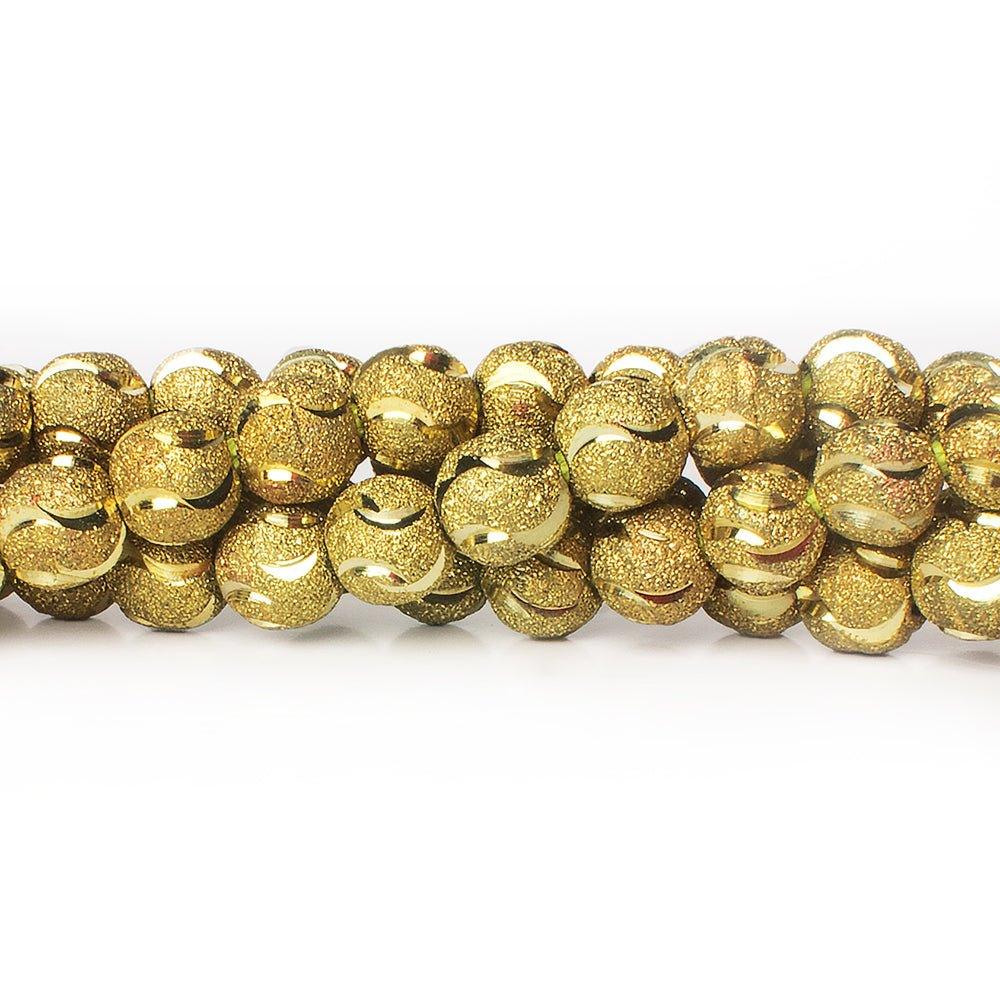 8mm Brass Half Moon Stardust Rounds 8 inch 27 beads