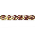 8x7mm Burgundy Enamel Cut Brass Rounds 8 inch 30 beads