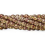 8x7mm Burgundy Enamel Cut Brass Rounds 8 inch 30 beads