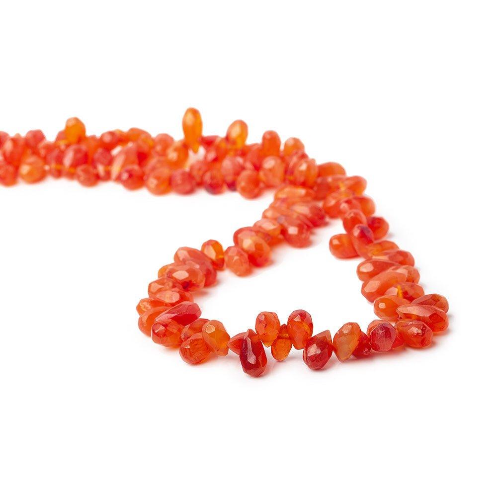 8mm Carnelian Faceted Teardrop Beads, 14 inch