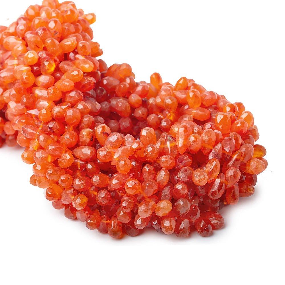 8mm Carnelian Faceted Teardrop Beads, 14 inch