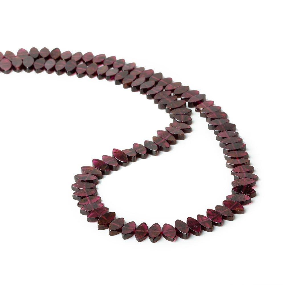 8mm Garnet Side Drill Faceted Flat Marquise Beads, 14 inch