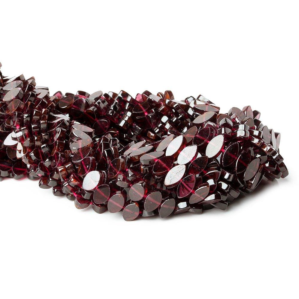 8mm Garnet Side Drill Faceted Flat Marquise Beads, 14 inch