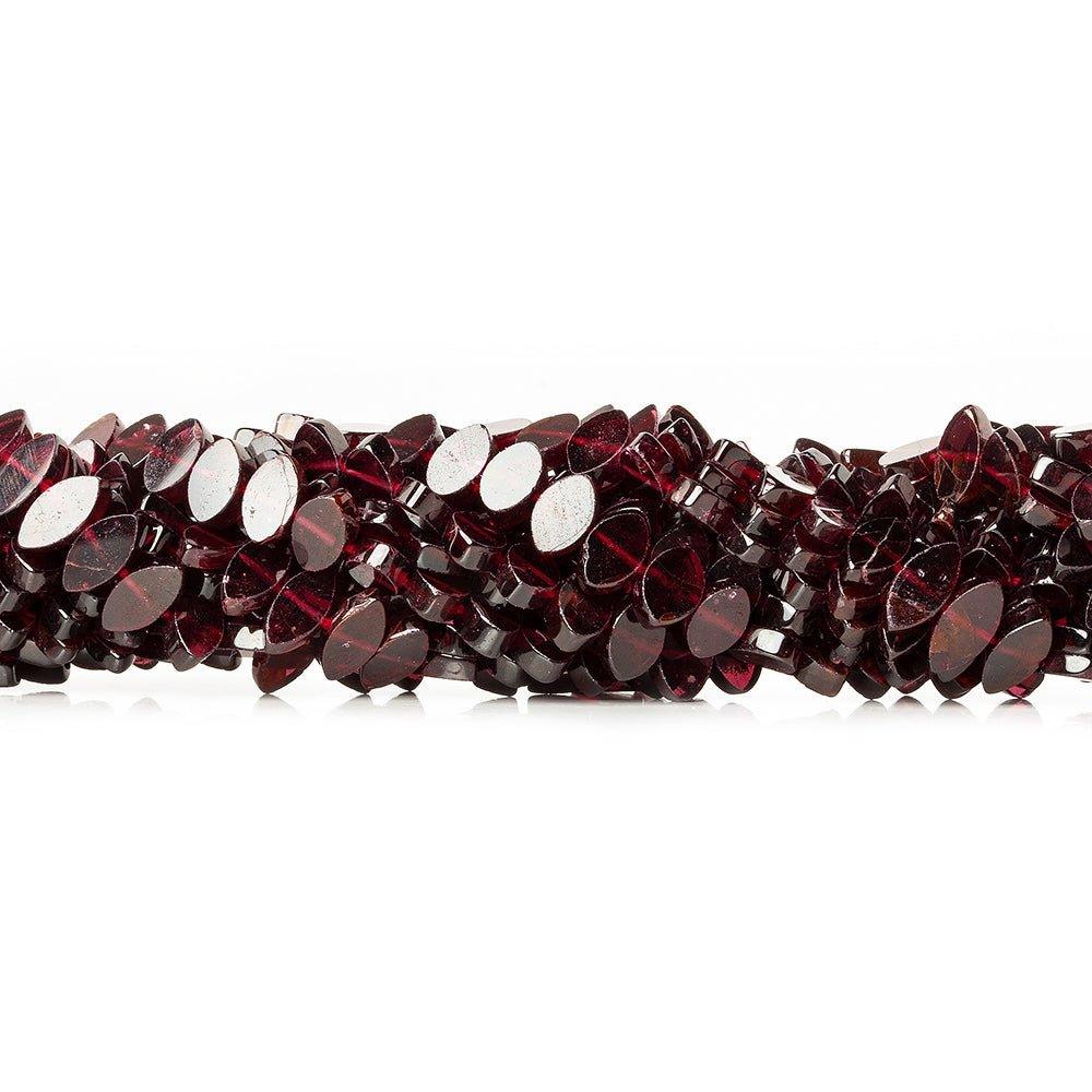 8mm Garnet Side Drill Faceted Flat Marquise Beads, 14 inch