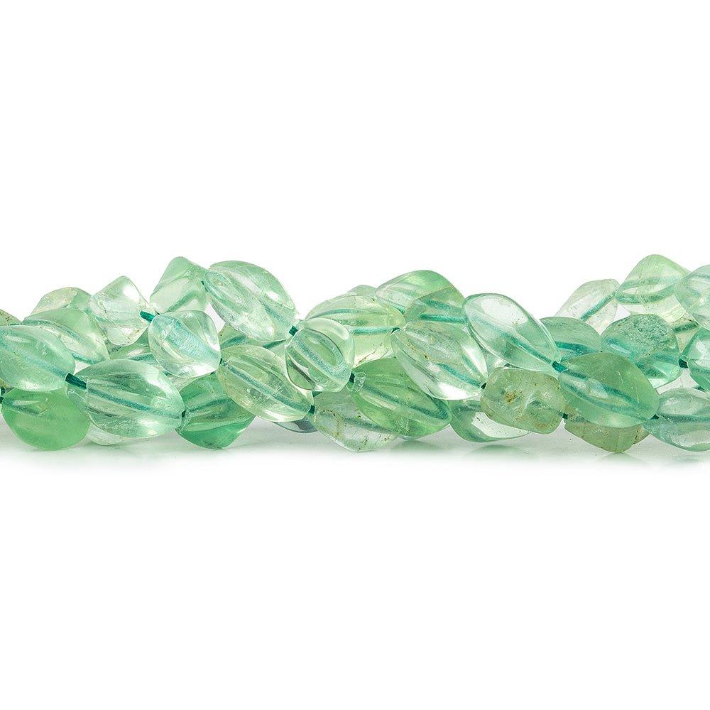 8mm Mint Green Fluorite Bead Plain Freeshape Beads, 14 inch