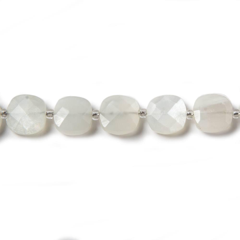 8mm Off White Moonstone faceted pillow beads 14 inch 30 pieces