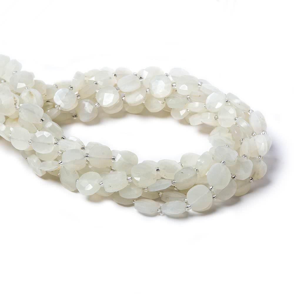 8mm Off White Moonstone faceted pillow beads 14 inch 30 pieces