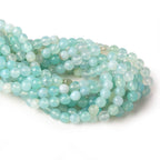 8mm Seaglass Aqua Agate faceted rounds 15 inch 47 beads