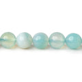 8mm Seaglass Aqua Agate faceted rounds 15 inch 47 beads
