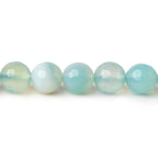 8mm Seaglass Aqua Agate faceted rounds 15 inch 47 beads