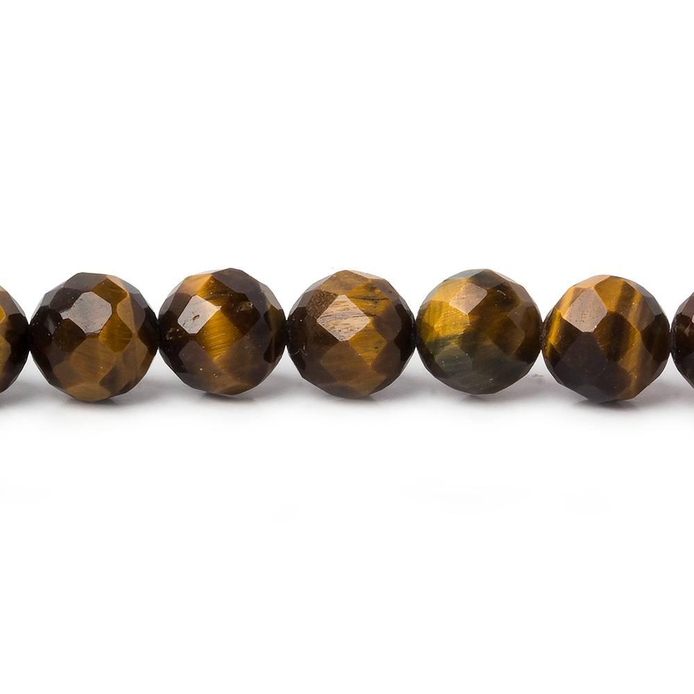 8mm Tiger Eye Faceted Round Beads, 15 inch
