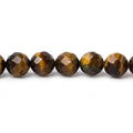 8mm Tiger Eye Faceted Round Beads, 15 inch