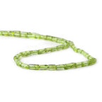 8x3mm Peridot Plain Tube Beads 14 inch