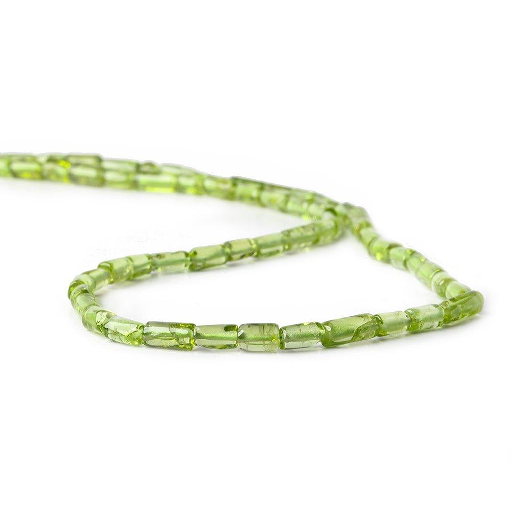 8x3mm Peridot Plain Tube Beads 14 inch