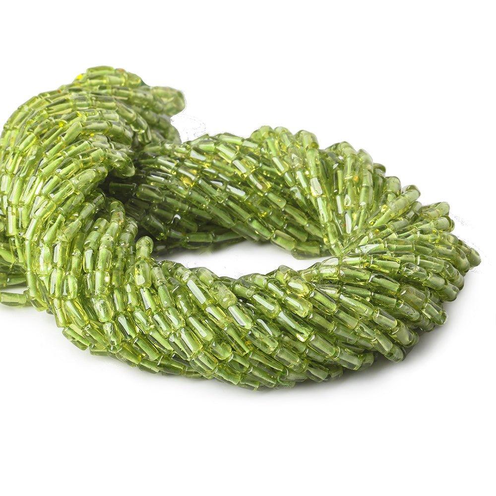 8x3mm Peridot Plain Tube Beads 14 inch