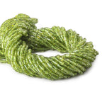 8x3mm Peridot Plain Tube Beads 14 inch