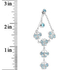TOP DANGLE Aquamarine PAVED GEM BUTTERFLY CHAIN Belly Ring