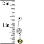 Clear Gem Yellow and Cool Angel Smiley Face Charm Dangle Belly Ring