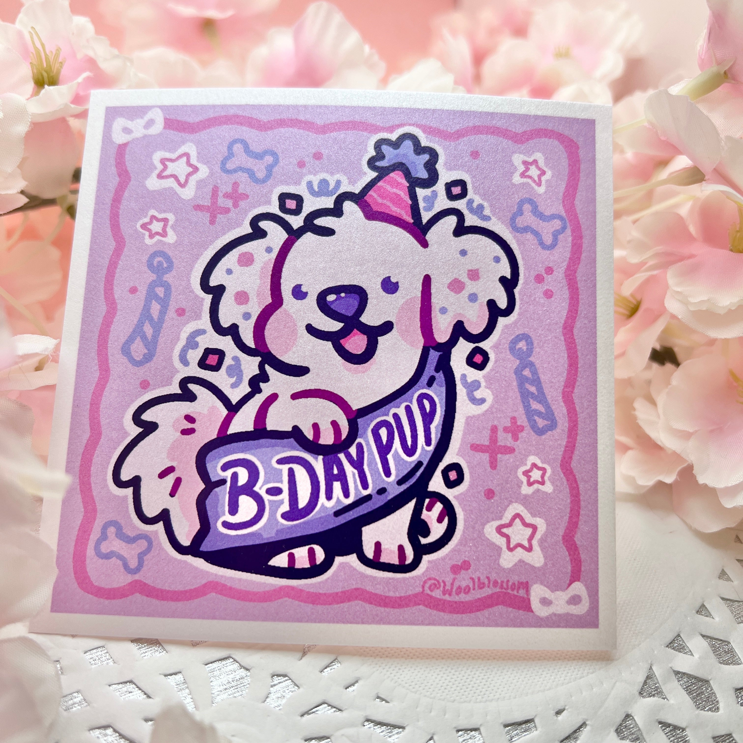 Confetti Birthday Pup ~ Shimmer Print