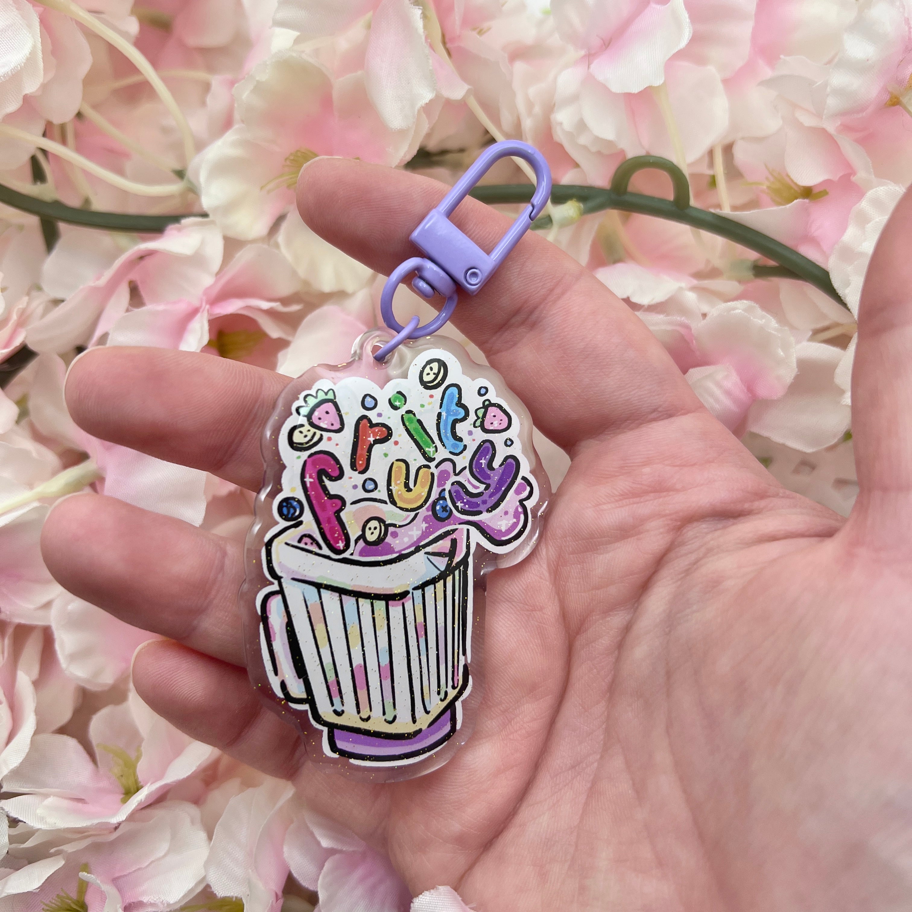 "Fruity" Blender ~ Glitter Acrylic Keychain Charm