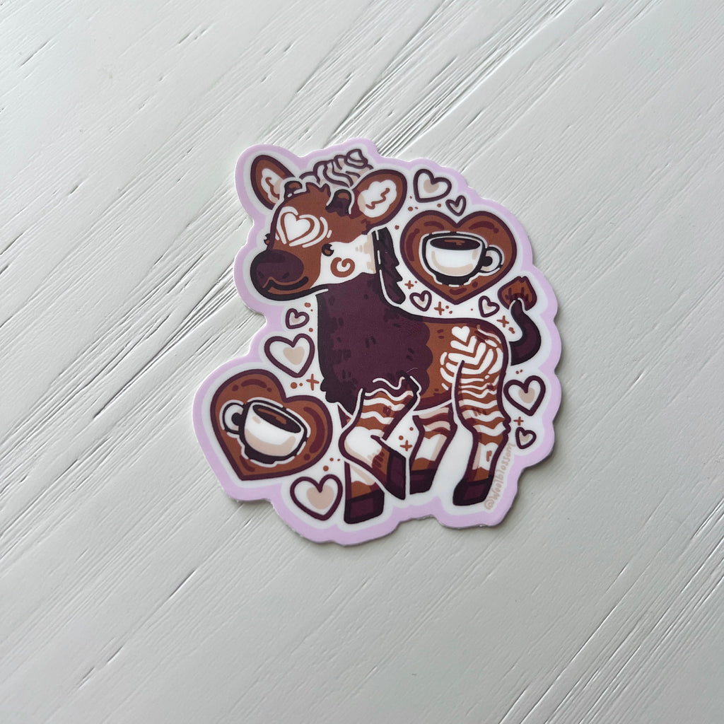 Latte Coffee Okapi ~ Sticker