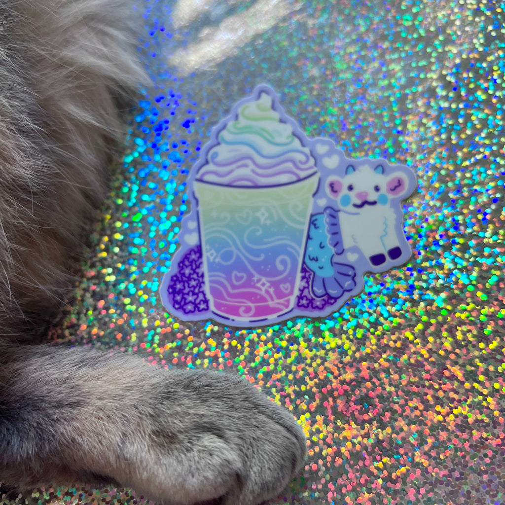 Colorful Drink Mer-Goat ~ Sticker
