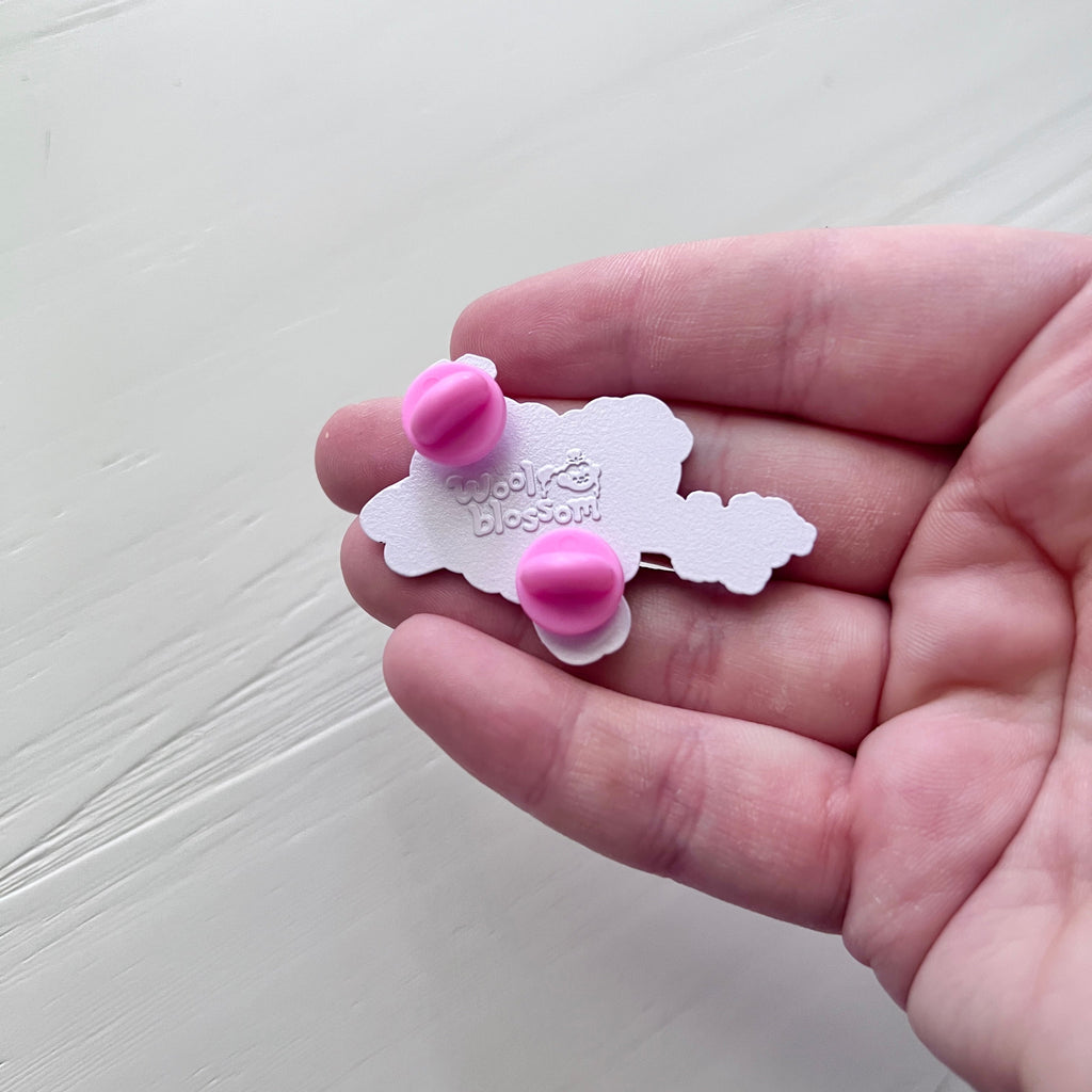 Cherry Blossom Puppy ~ Enamel Pin