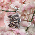Chocolate Vanilla Seal Pudding ~ Glitter Acrylic Keychain Charm