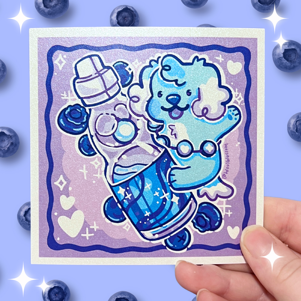 Blueberry Puppy Soda ~ Shimmer Print