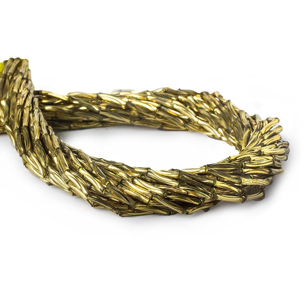 9mm Brass Curved Grooved Tubes 8 inch 25 beads