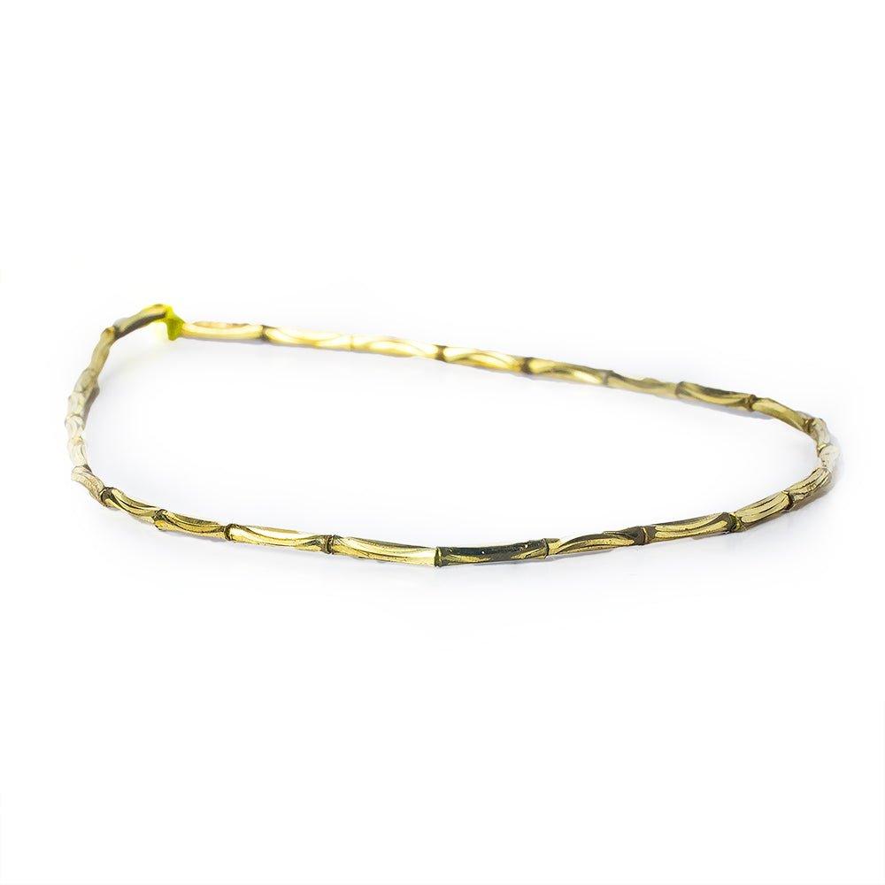 9mm Brass Curved Grooved Tubes 8 inch 25 beads