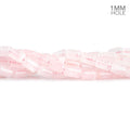 9mm Rose Quartz Plain Cylinder Beads, 16 inch