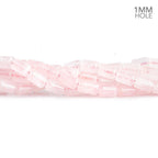 9mm Rose Quartz Plain Cylinder Beads, 16 inch