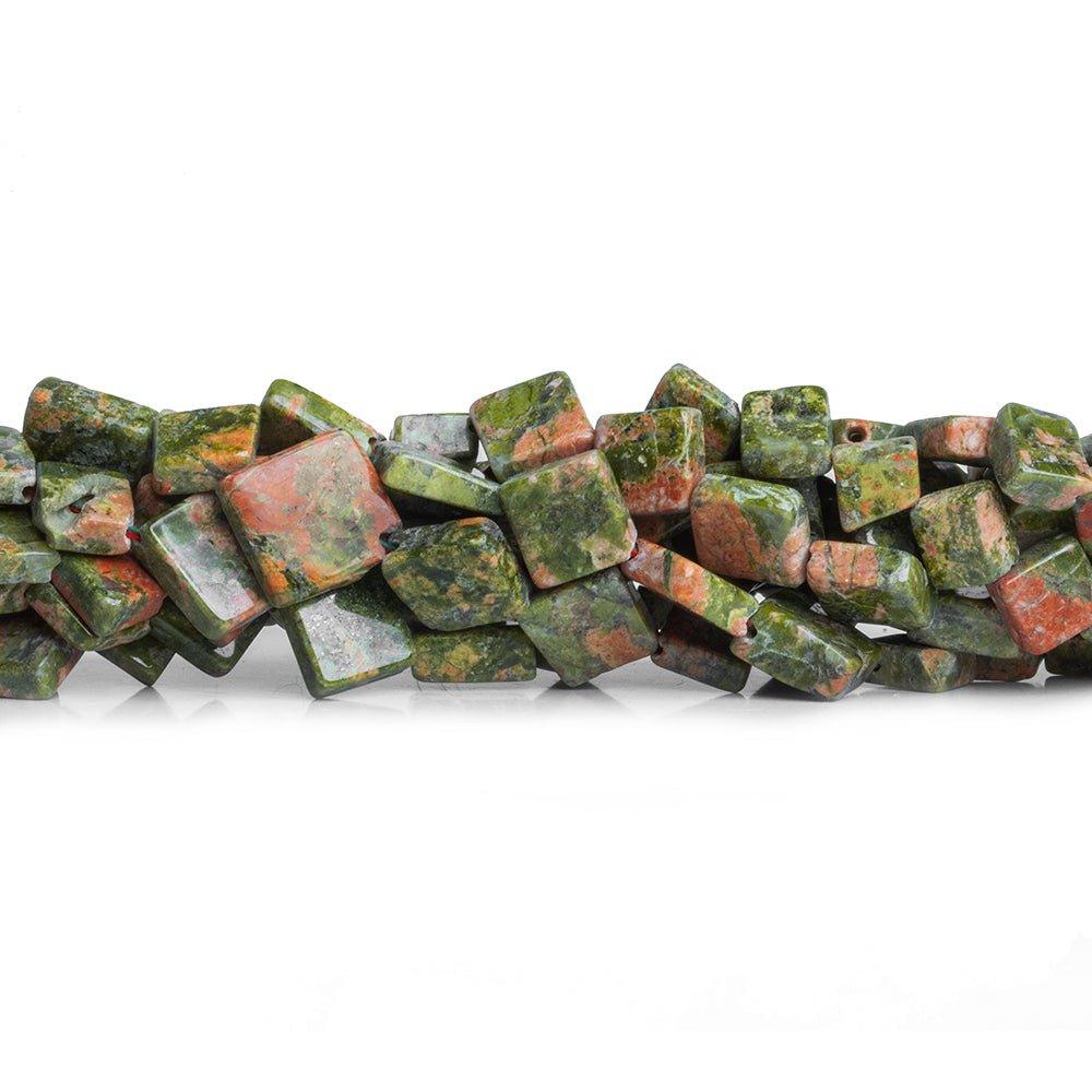 9mm Unakite Hand cut Plain Diamond Beads, 14 inch