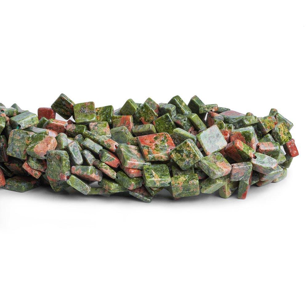 9mm Unakite Hand cut Plain Diamond Beads, 14 inch