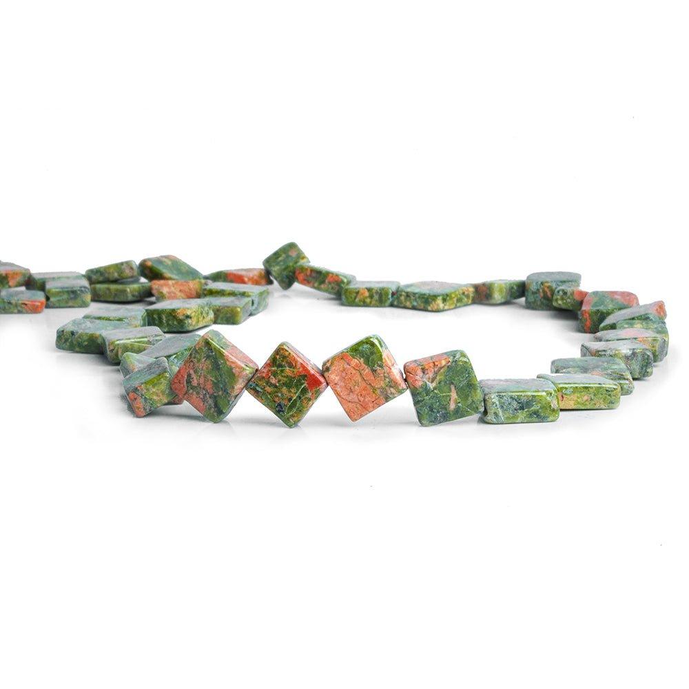 9mm Unakite Hand cut Plain Diamond Beads, 14 inch