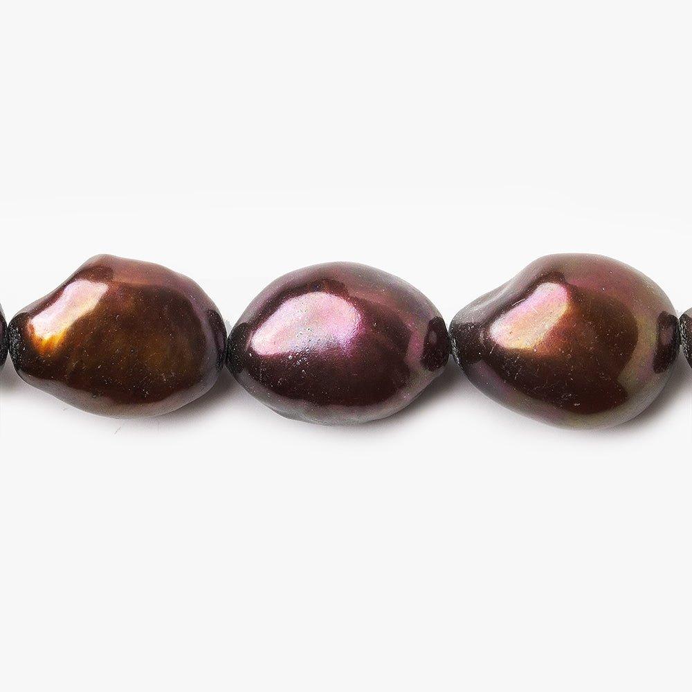 9x11mm - 9x13mm Chocolate Brown Baroque Pearl 15 inch 34 pieces