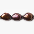 9x11mm - 9x13mm Chocolate Brown Baroque Pearl 15 inch 34 pieces