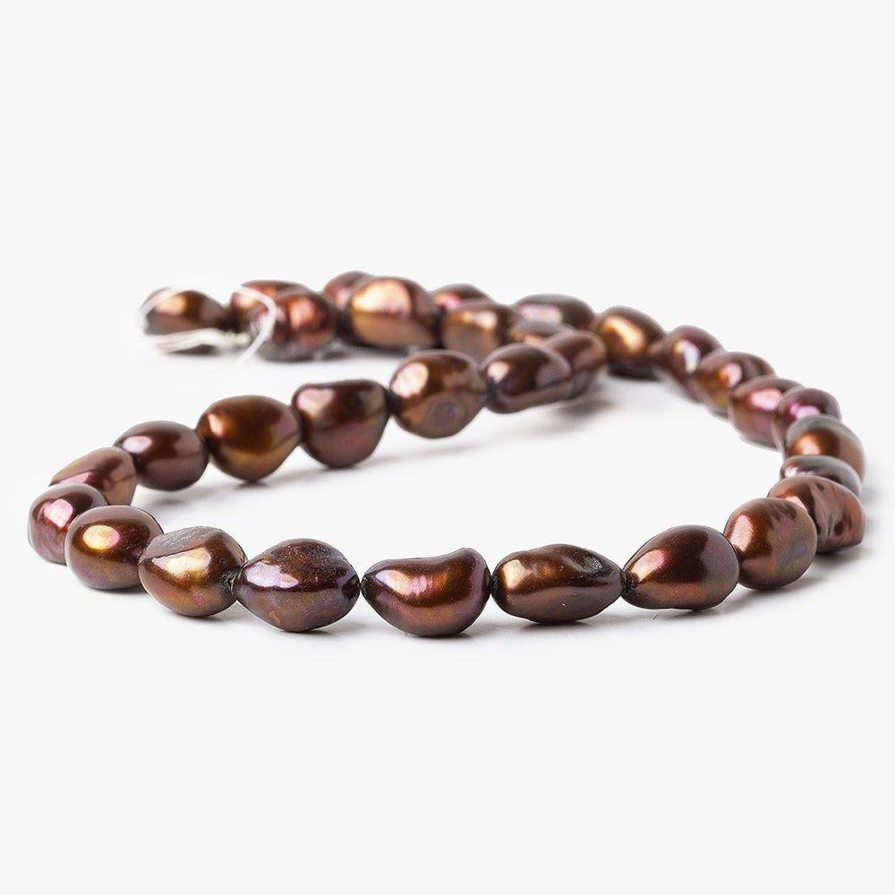 9x11mm - 9x13mm Chocolate Brown Baroque Pearl 15 inch 34 pieces