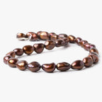 9x11mm - 9x13mm Chocolate Brown Baroque Pearl 15 inch 34 pieces