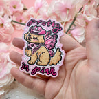 "Pretty in Pink" Fairy Cowgirl Golden Retriever ~ Sticker