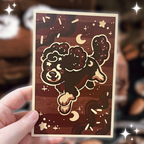 Midnight Cake Puppy ~ Cream Shimmer Print