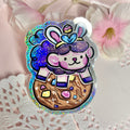 Bunny the Easter Sprout, on a Cookie ~ Pixie Dust Glitter Sticker