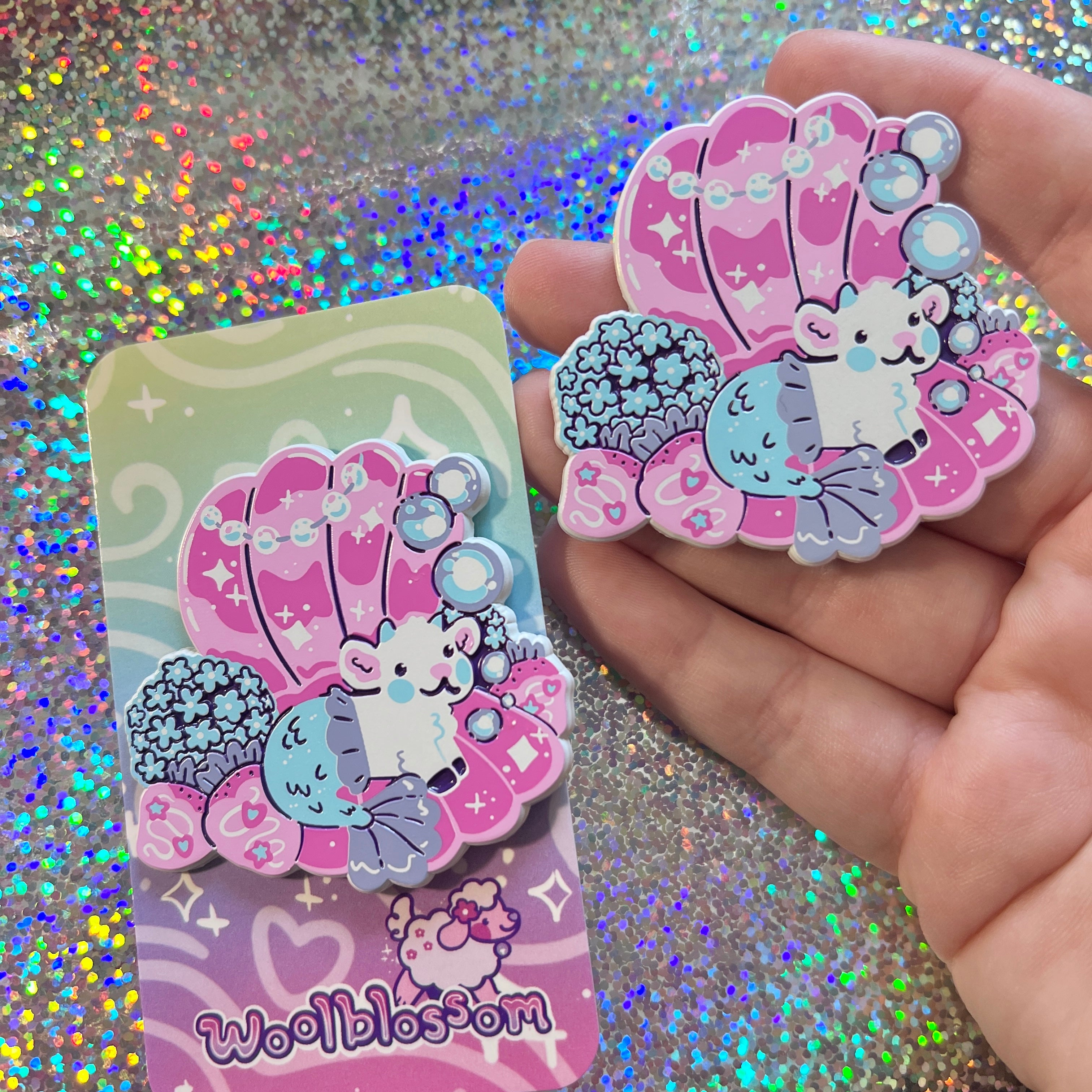 Mer-goat Seashell ~ Enamel Pin
