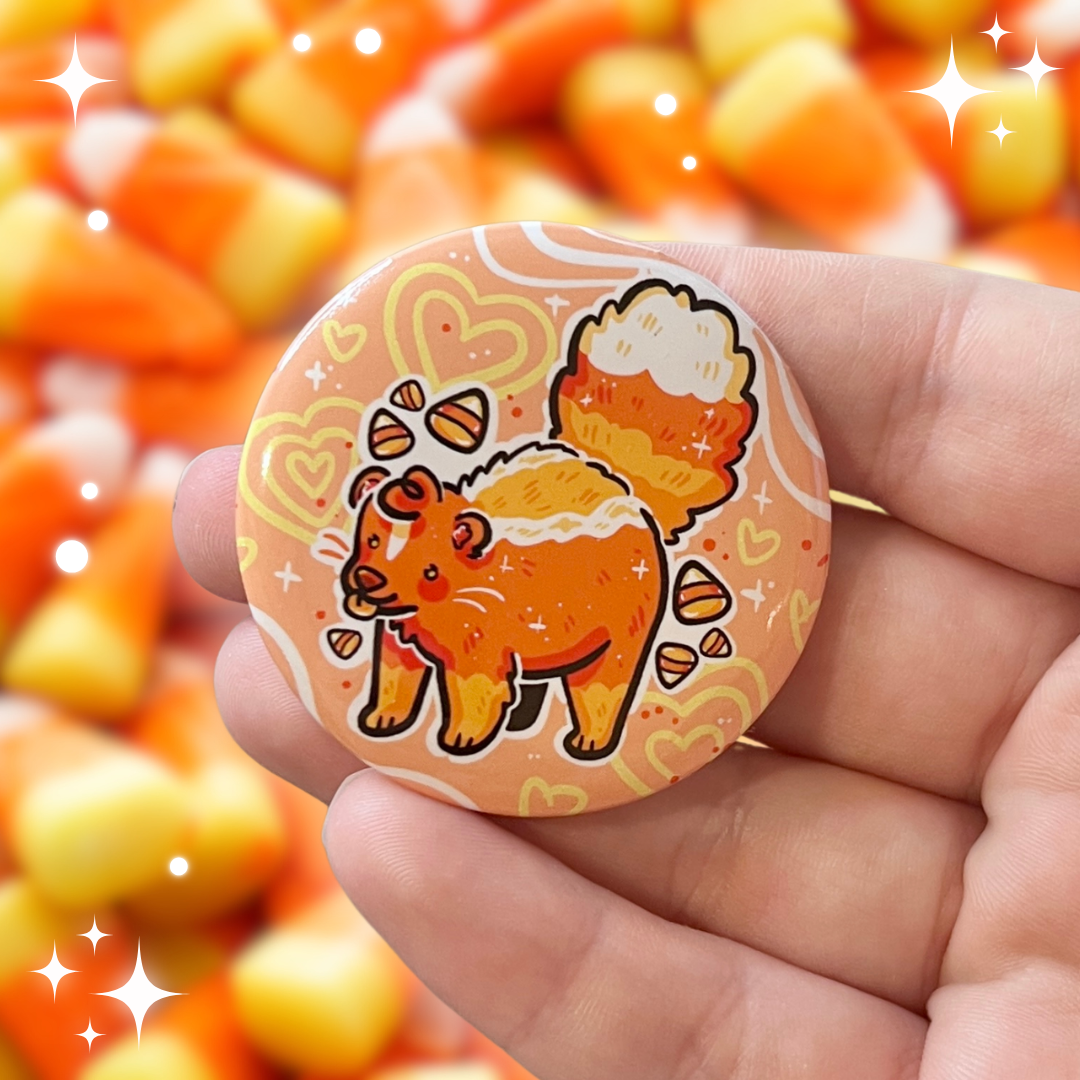 Candy Corn Skunk ~ Button