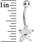 925 Sterling Silver Cubic Zirconia Lily Belly Ring