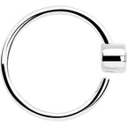 14k Solid White Gold Bendable Nose Hoop 20G 5/16 with 2mm Bezel CZ