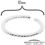 14k White Gold Bendable Nose Hoop 20G 5/16 Twisted