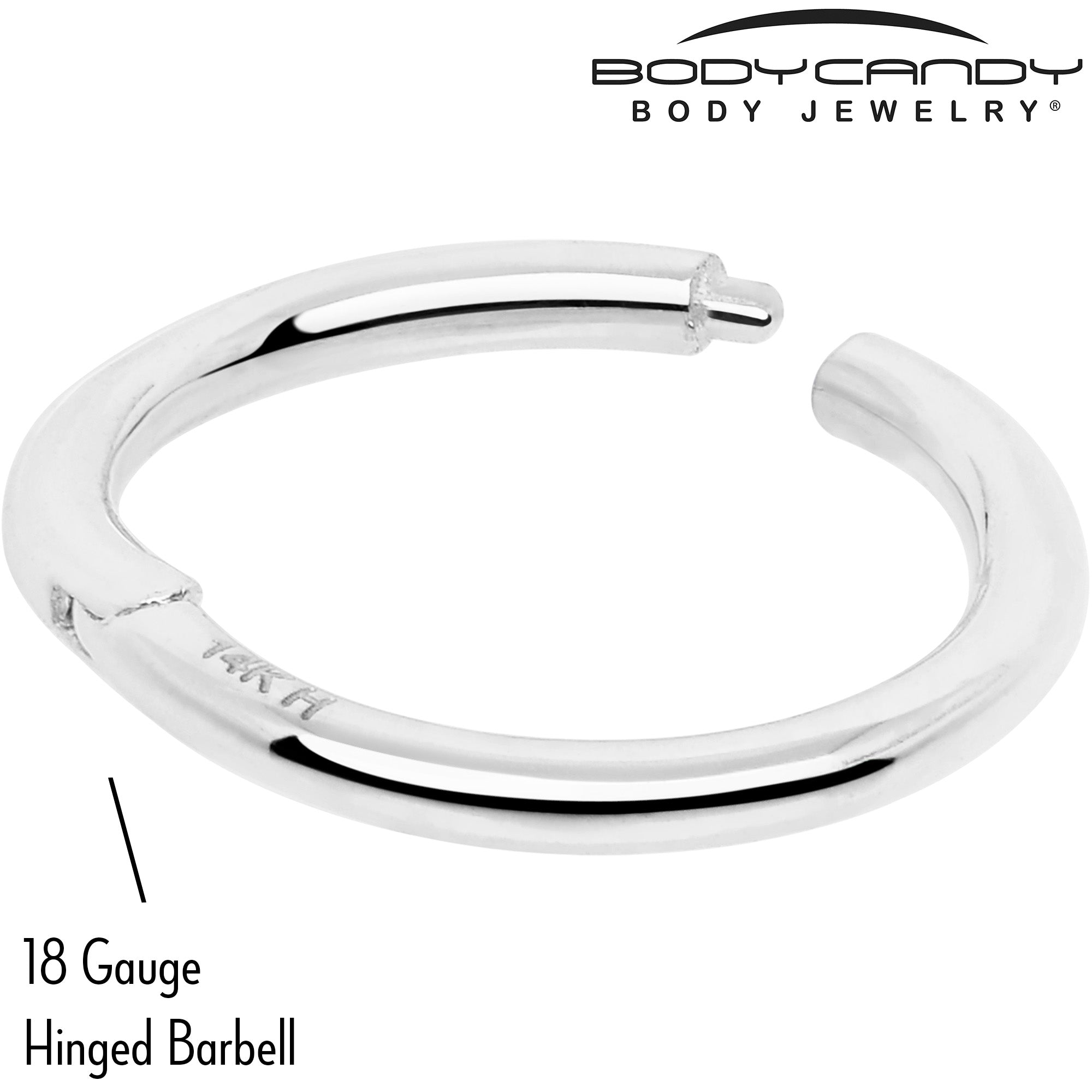 14k Solid White Gold Hinged Segment Ring Elegance 18G 5/16