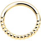 14k Solid Yellow Gold Hinged Segment Ring Forward Facing Twisted 18G 5/16